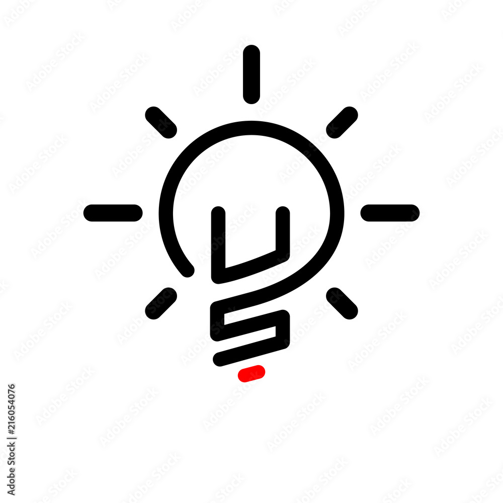 US Initial Letter with creative bulb Logo vector element. Initial letter bulb Logo Template US Initial Letter with creative bulb Logo vector element. Initial letter bulb Logo Template