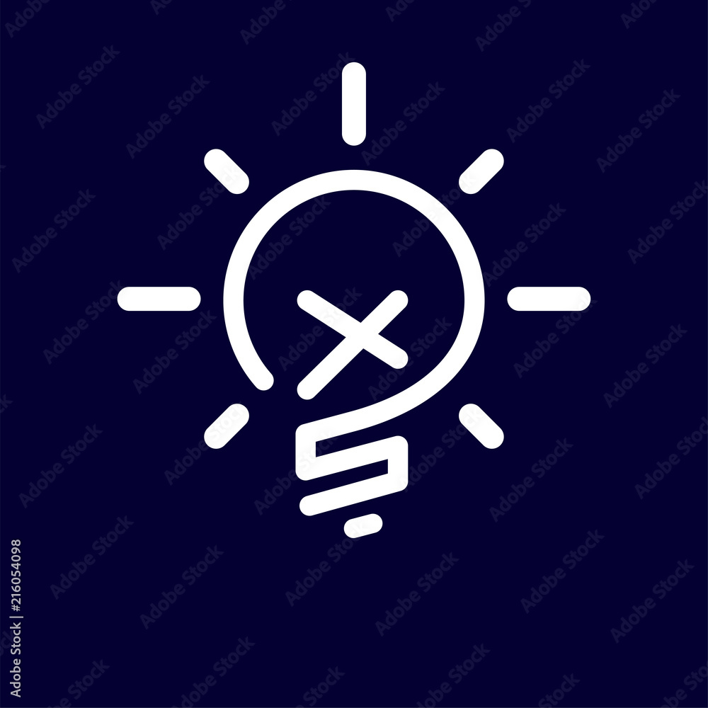 XS Initial Letter with creative bulb Logo vector element. Initial letter bulb Logo Template XS Initial Letter with creative bulb Logo vector element. Initial letter bulb Logo Template