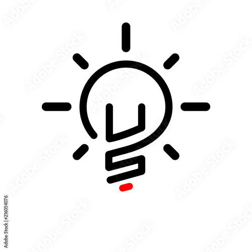 US Initial Letter with creative bulb Logo vector element. Initial letter bulb Logo Template