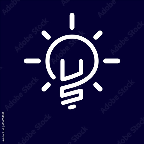 US Initial Letter with creative bulb Logo vector element. Initial letter bulb Logo Template