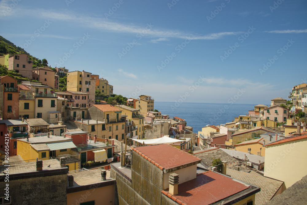 Riomaggiore village, one of the five villages in Cinque Terre in Italy