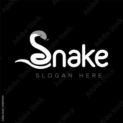 Snake animal text logotype vector template