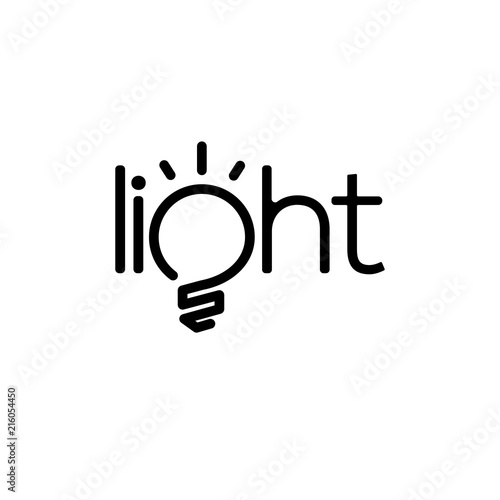 Light Bulb text logotype vector template