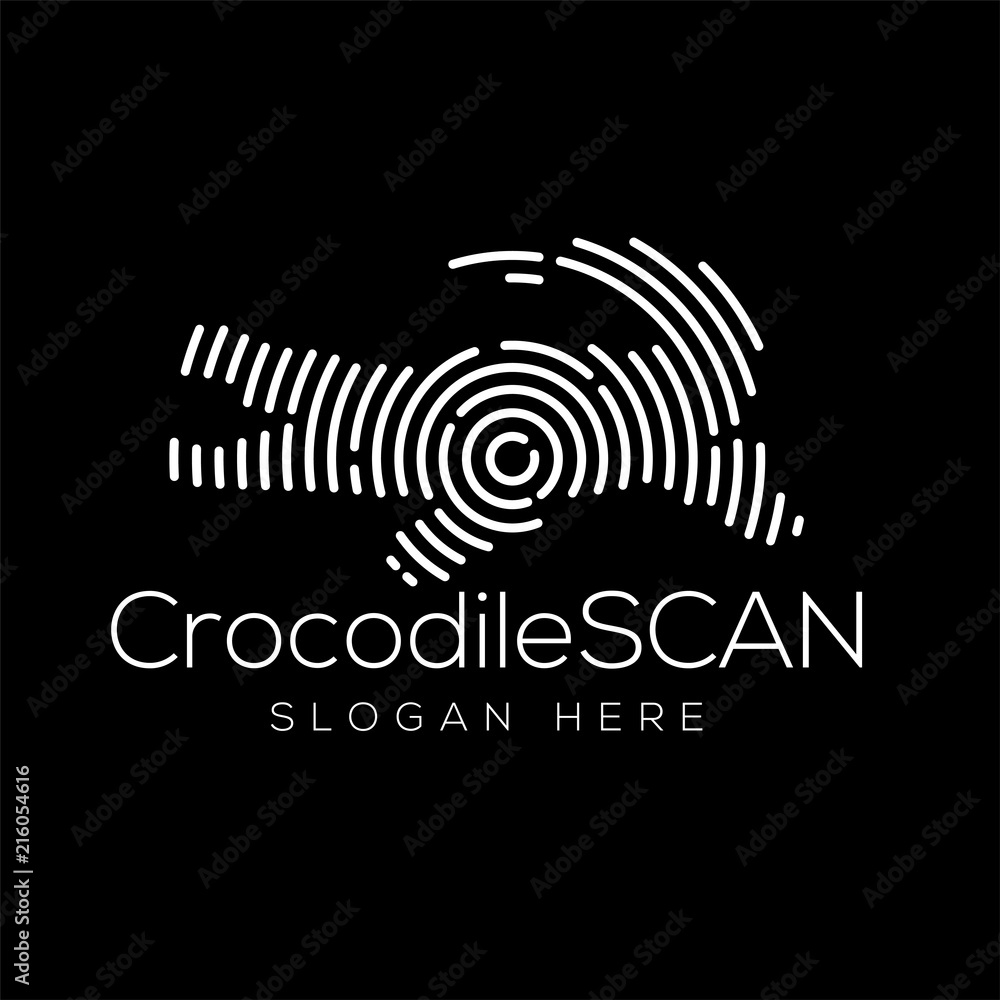 Fototapeta premium crocodile Scan Technology Logo vector Element. Animal Technology Logo Template