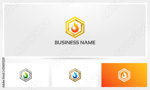 Fire Protection Hexagon Logo