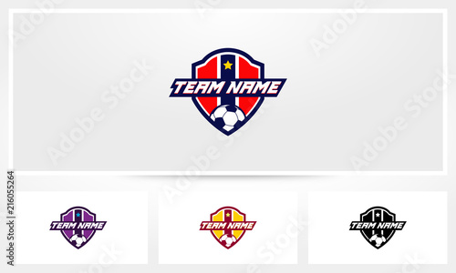 Football Shield Soccer Team Logo