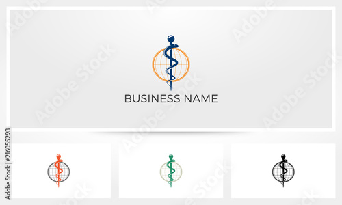 Staff of Asclepius  Global Health Logo