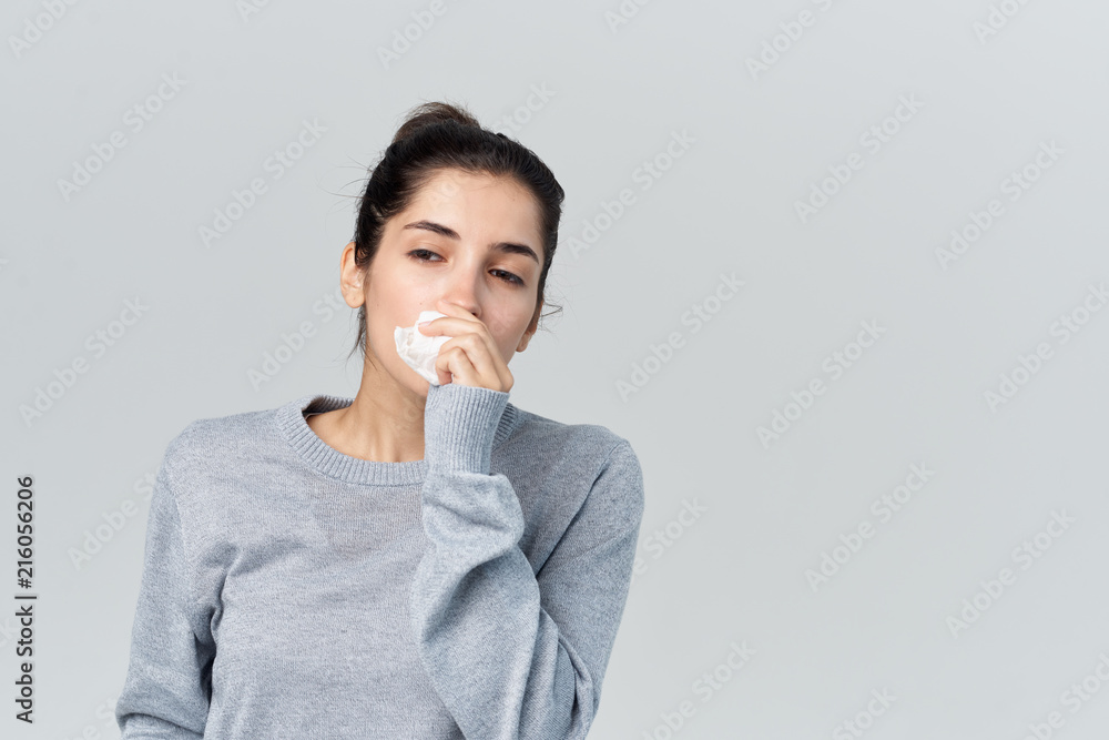 woman has a cold