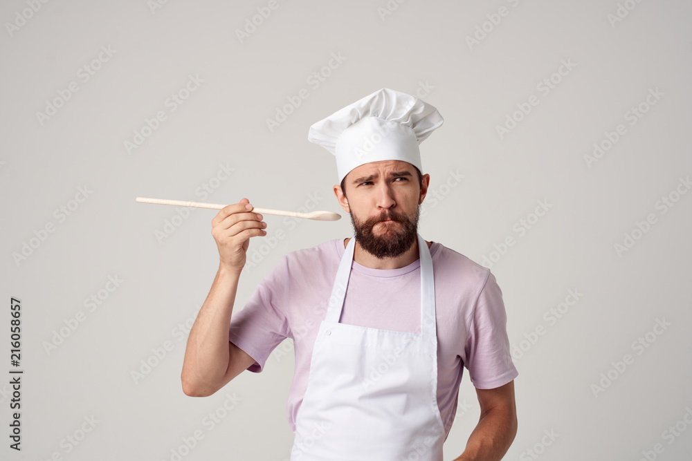 cook man with spoon cook man with spoon