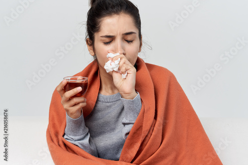woman has the flu