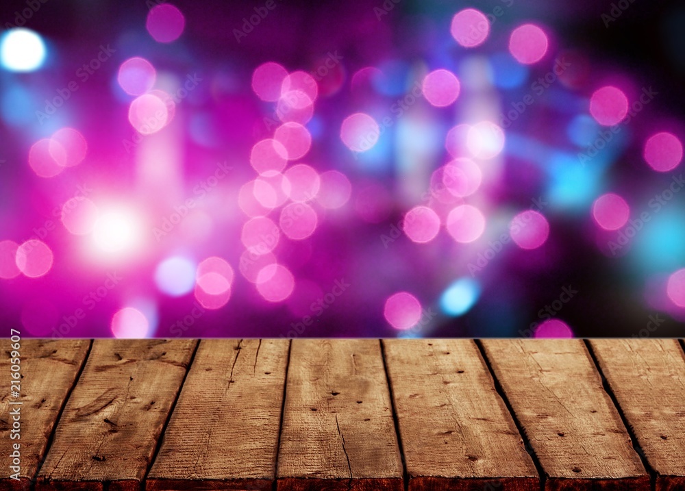 Worn table and blur with bokeh background Worn table and blur with bokeh background
