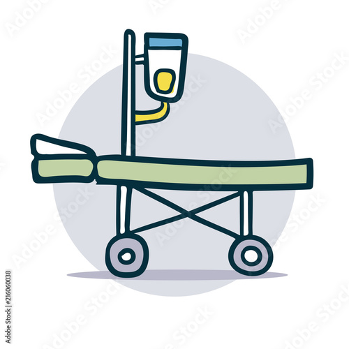 medical stretcher with dropper illustration