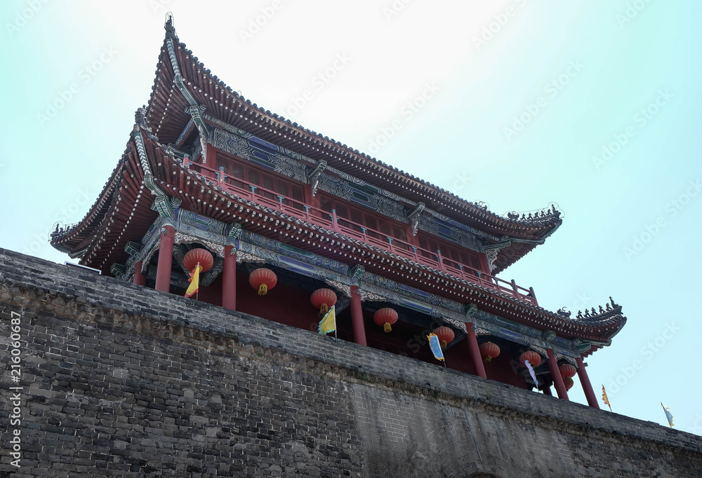 Fototapeta premium The old fortress and the at jingzhou ,Hubei