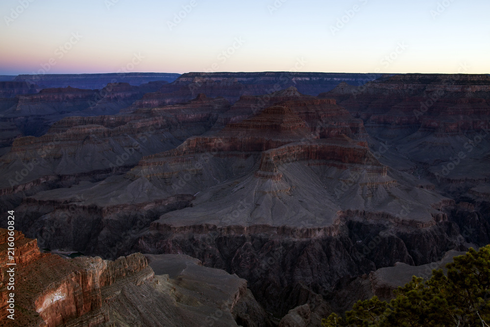 As the Sun Goes Down in Grand Canyon National Park, Arizona