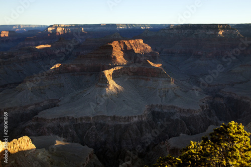As the Evening Sun Goes Down in Grand Canyon National Park  Arizona