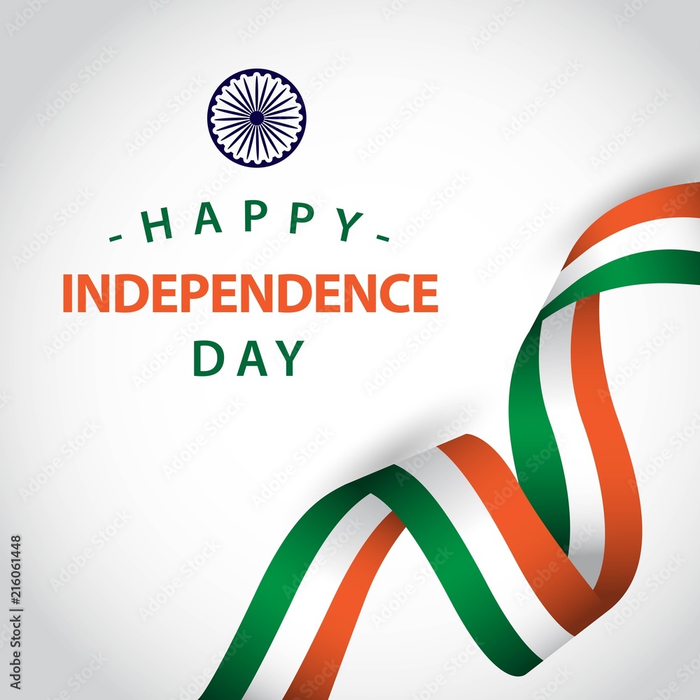 Obraz premium Happy India Independent Day Vector Template Design Illustration