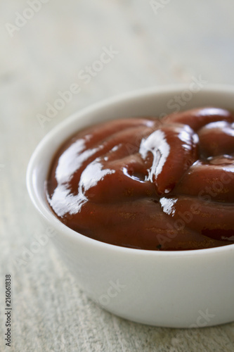 barbecue brown sauce in dish