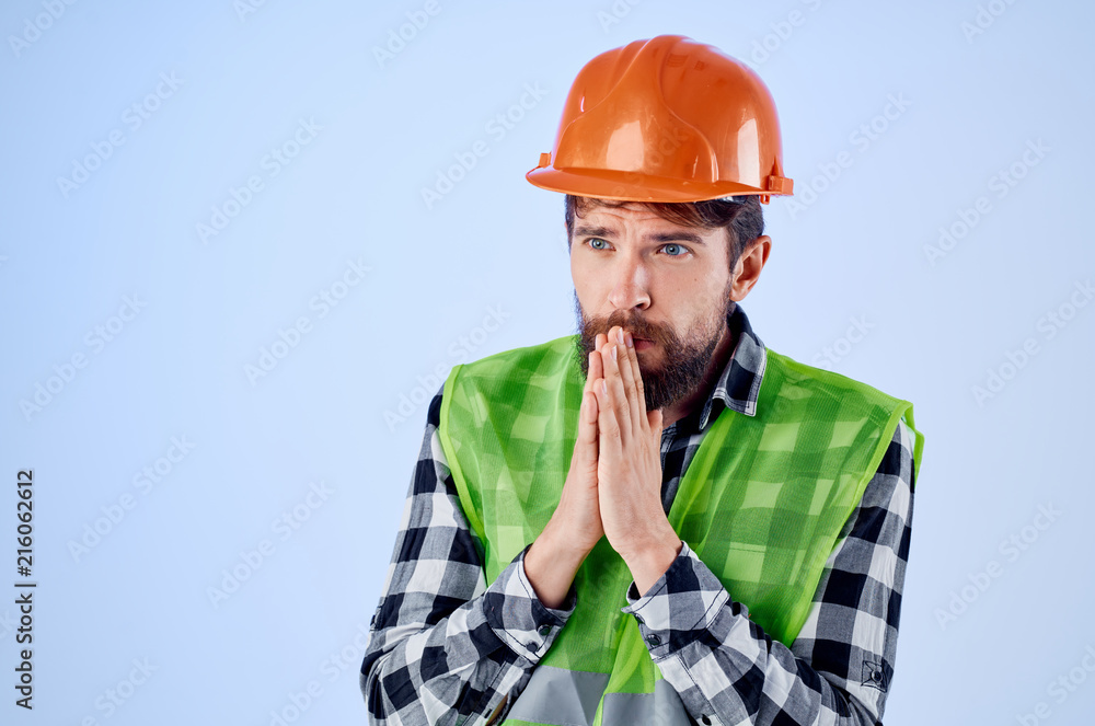builder in orange helmet