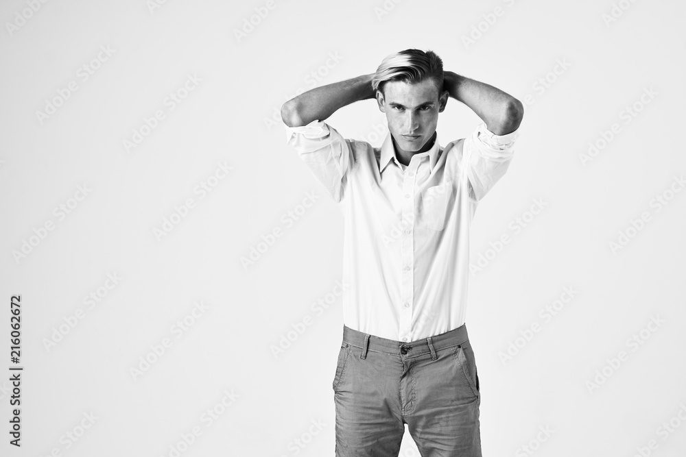 Fototapeta premium man black and white photo