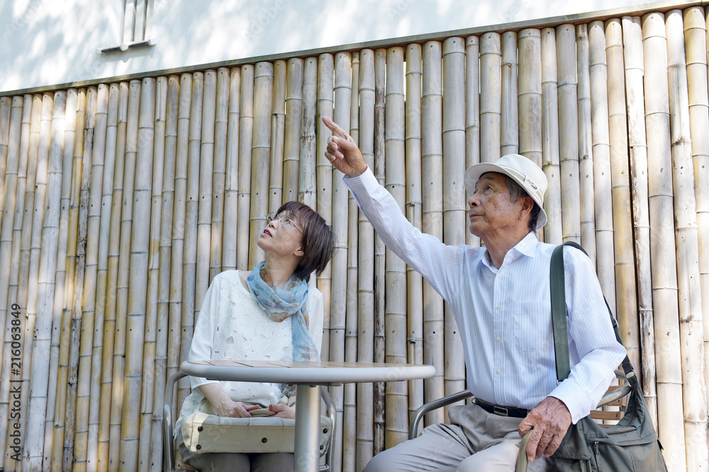 旅行を楽しむシニア夫婦 旅行を楽しむシニア夫婦
