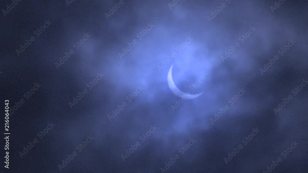 Lunar Eclipse 2015 as seen from Barnsley, South Yorkshire, England. 80% sun covered by approaching moon. Filmed through ND filter on Canon XF305 Lunar Eclipse 2015 as seen from Barnsley, South Yorkshire, England. 80% sun covered by approaching moon. Filmed through ND filter on Canon XF305