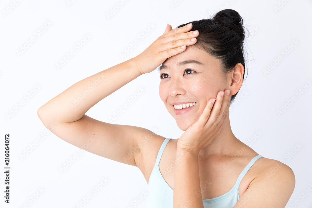 portrait of attractive asian woman beauty image on white background portrait of attractive asian woman beauty image on white background