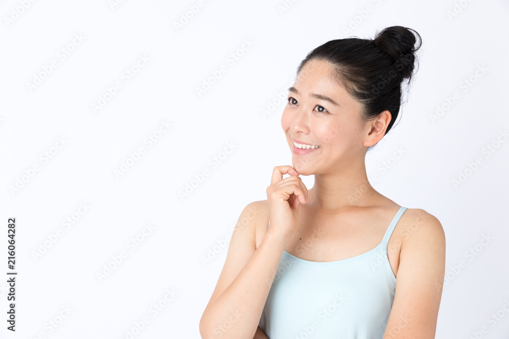 portrait of attractive asian woman beauty image on white background portrait of attractive asian woman beauty image on white background