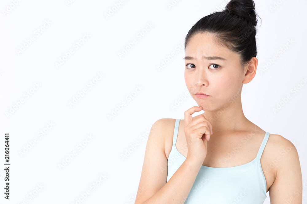 portrait of attractive asian woman beauty image on white background portrait of attractive asian woman beauty image on white background