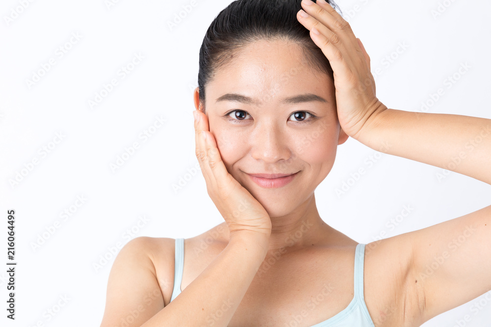 portrait of attractive asian woman beauty image on white background portrait of attractive asian woman beauty image on white background