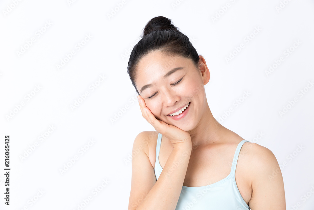 portrait of attractive asian woman beauty image on white background portrait of attractive asian woman beauty image on white background