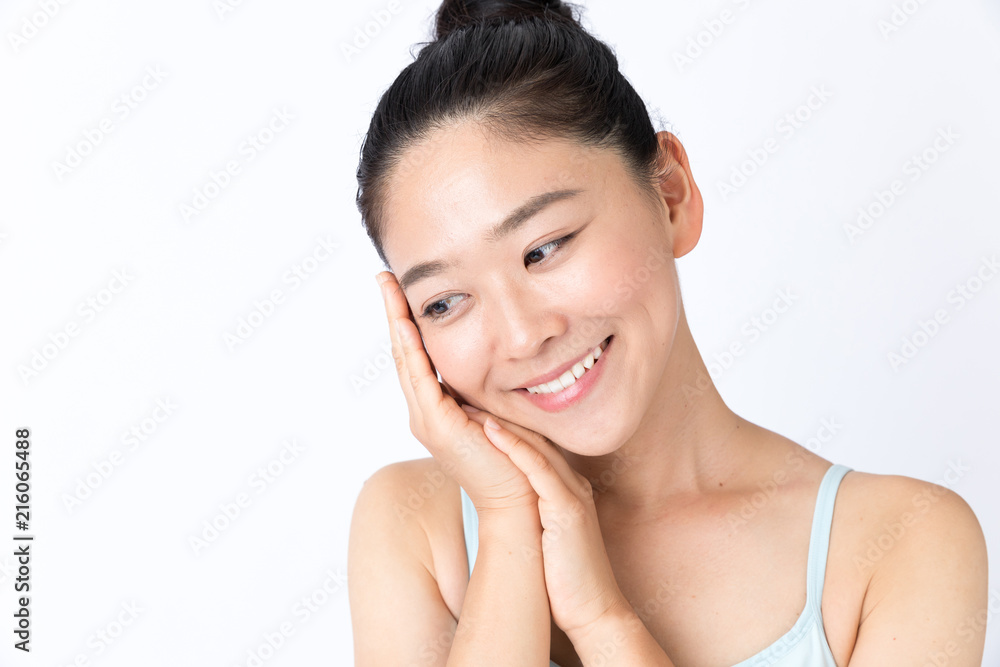 portrait of attractive asian woman beauty image on white background portrait of attractive asian woman beauty image on white background