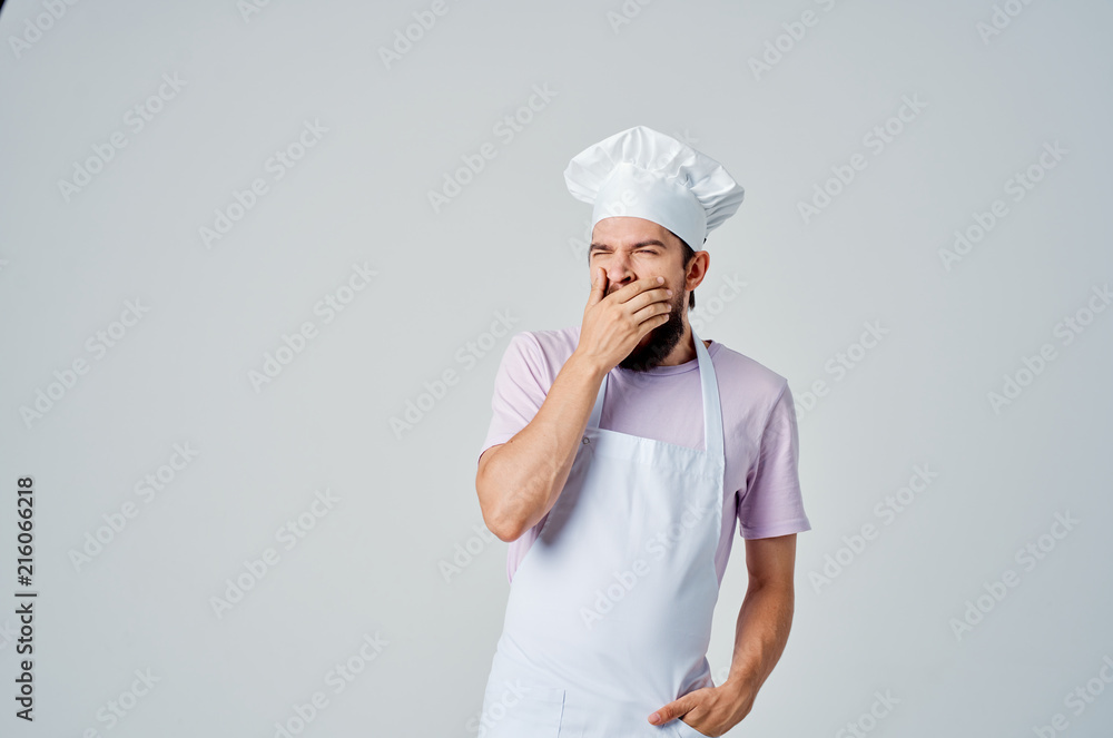 the cook is yawning the cook is yawning