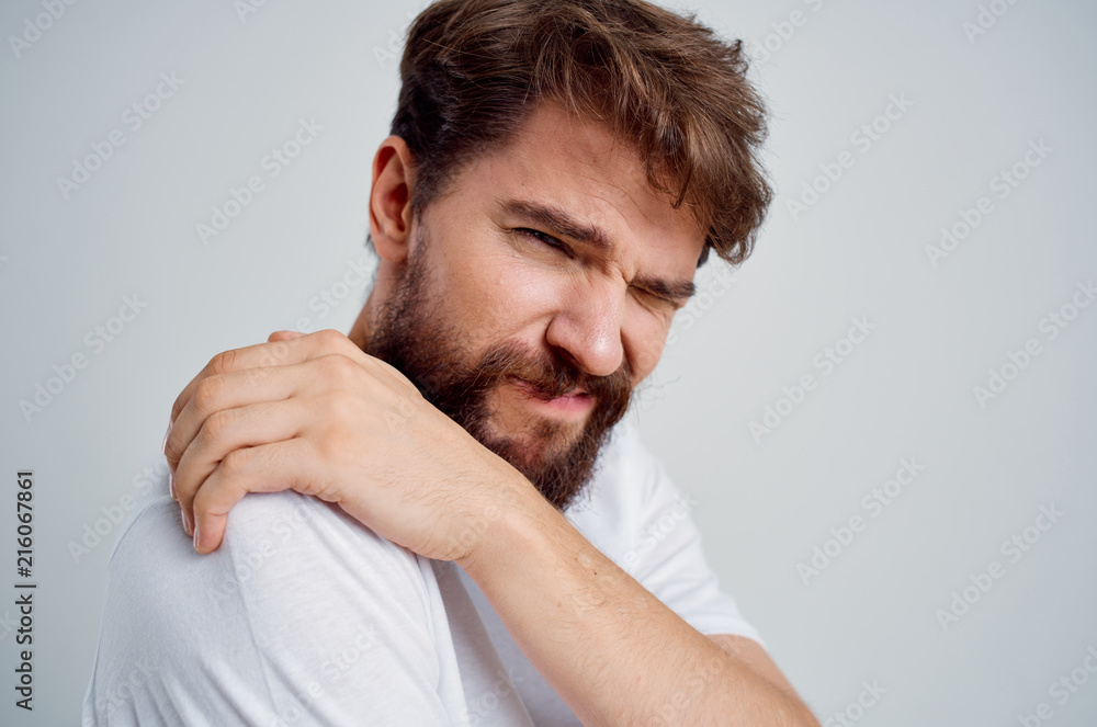 man has a shoulder pain man has a shoulder pain