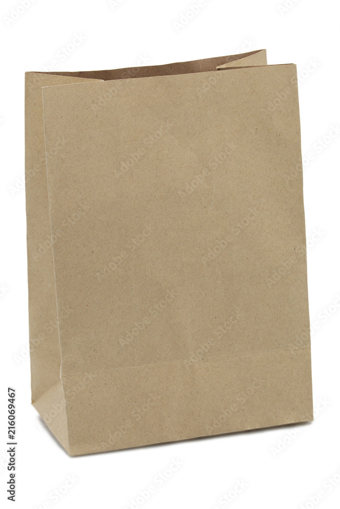 Paper bag on white background with clipping path included. Paper bag on white background with clipping path included.