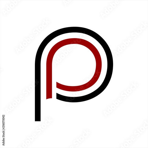 pp, po, pa initials line art geometric company logo