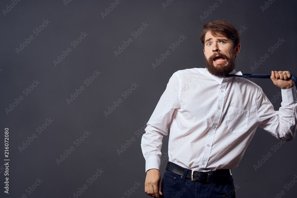 Crazy Man on a gray background