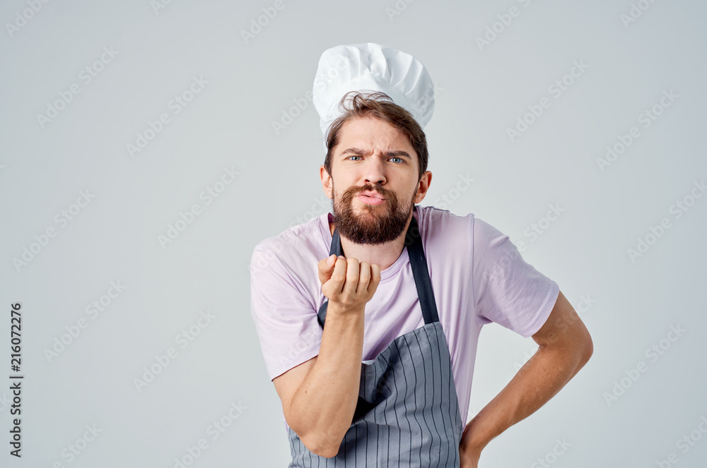 cook man in apron kitchen hood emotions cook man in apron kitchen hood emotions