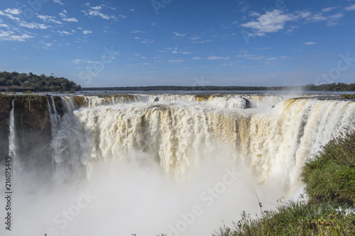 Puerto Iguazú, Misiones, Argentina. July 2018. Throat of the Devil in the Iguazu Falls seen by the Argentinean side.