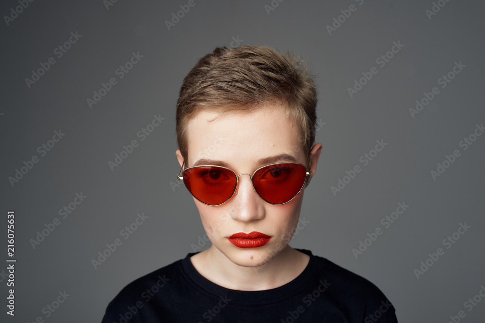 woman with glasses portrait