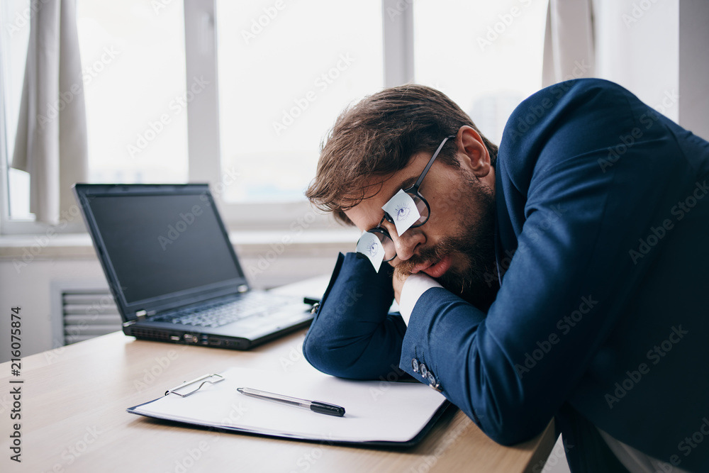 businessman working on laptop in office businessman working on laptop in office