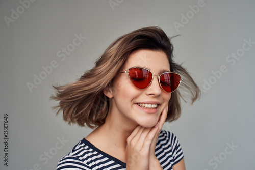 Wallpaper Mural woman with glasses smiling portrait Torontodigital.ca