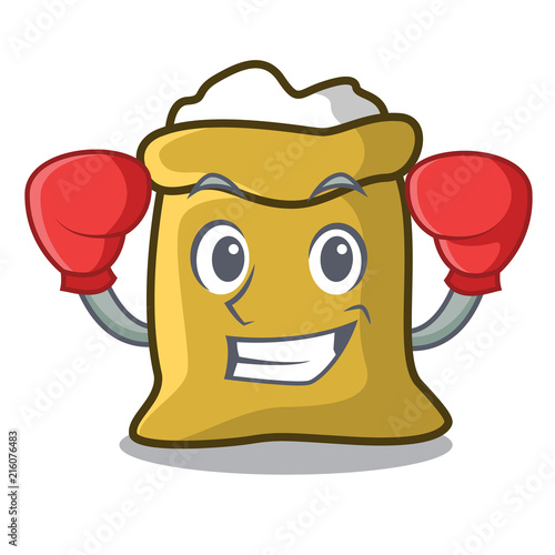 Boxing flour character cartoon style
