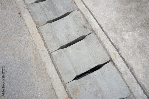 Cement drain on the floor