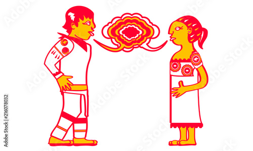Indigenas comunicandose en diferentes lenguas
