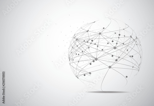 Global network connection. World map point and line composition concept of global business. Vector Illustration