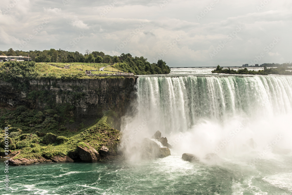 Fototapeta premium Incredible View on the Niagara Falls in Ontario Canada showing how huge they are