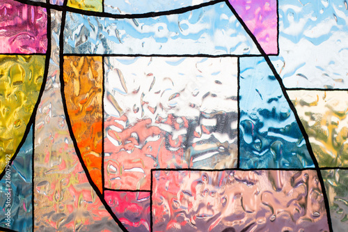 stained colorful christ glass . abstract multicolor