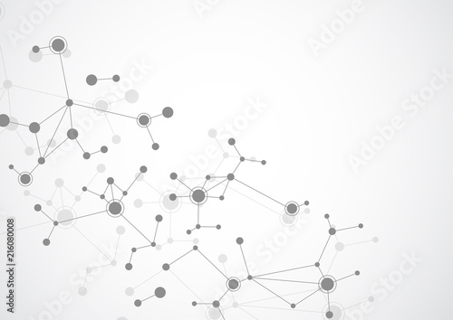 Abstract connecting dots and lines. Connection science background. Vector illustration