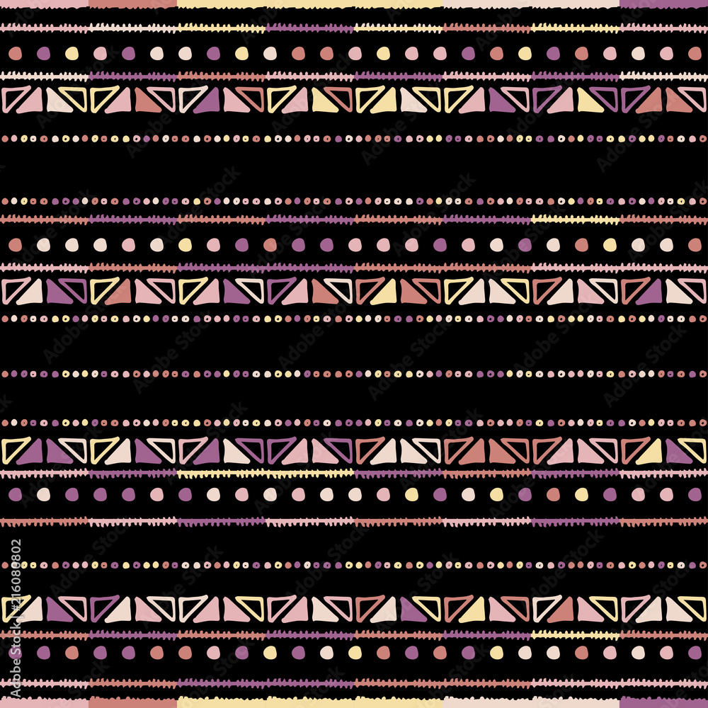 Handmade colored stripes bright tribal seamless Handmade colored stripes bright tribal seamless