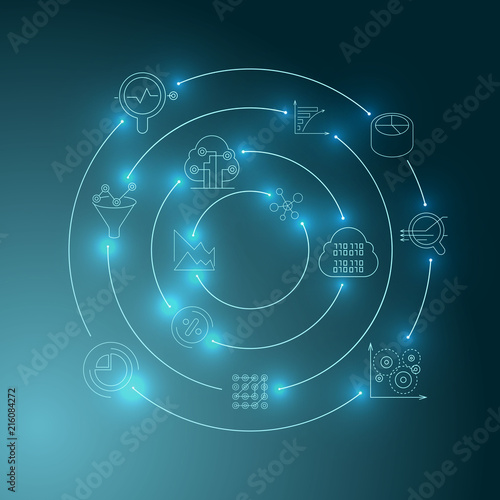 data analytics concept background, big data concept